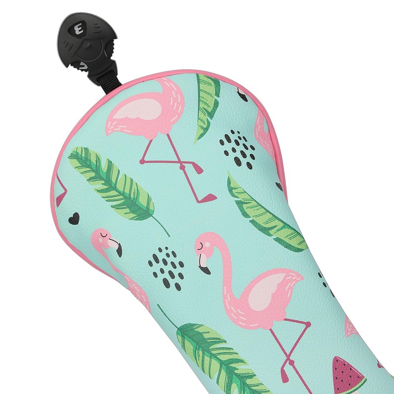 SHABIER Blue&Pink Golf Fairway Headcover with Flamingos Design for Golf