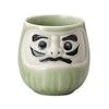 Mino Ware K11213 Feng Shui Daruma Sushi Teacup Green (Talented