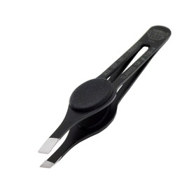 Kiepe Ergo Tech Evolution Slant Tweezer with Rubber Finger Pad, Black