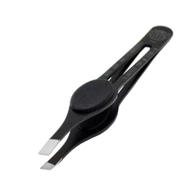 Kiepe Ergo Tech Evolution Slant Tweezer with Rubber Finger Pad, Black
