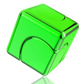 Infinity Gear Fidget Spinner for Kid Adult, Transformable Spinning Top Metallic Fidget Toys for Anti-Anxiety Stress Relief Autism ADHD, 2-in-1 Cube Focus Toy for Desktop Office Classroom Green