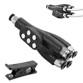 4-in-1 PTFE Adapter for Bambu Lab Extension Connection for 4 Feed Modules & AMS - 3D Printer Filament Bowden Pipe Expansion Connection with Hose Cutter - Compatible with Bambu Lab X1C, P1S, P1P