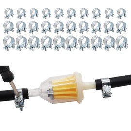 QZTYTY 30PCS 1/4" 5/16" 3/8" Fuel Injection Gas Line Hose Clamps, Hose Clamp Kit, Zinc Plated Fuel Hose Clamp Adjustable Tube Clamp, Pipe Clamp Assortment Kit Fit for Plumbing Automotive Mechanical