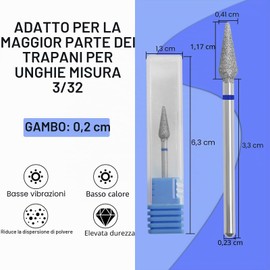 Vnjaoi Diamond Nail Drill Bit e affusolate fresa elettrica per unghie lima pulisci cuticole strumento per unghie acriliche fresa rotante per unghie lucidatura manicure pedicure