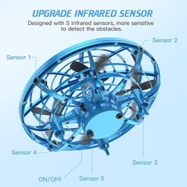 Kriogor UFO Mini Drone UFO Flying Ball Flying Toy Helicopter with 360° Rotating and LED for 5-8 Years Children