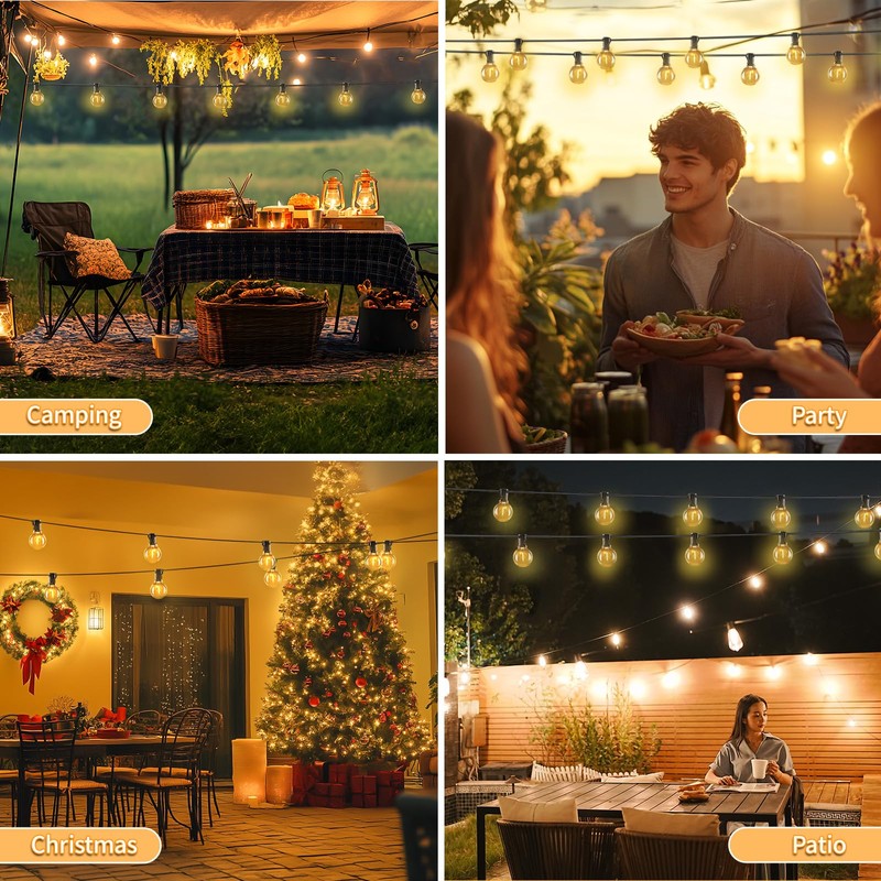 SANBEN 100ft String Lights with Remote, 50+2 LED Bulbs Dimmable