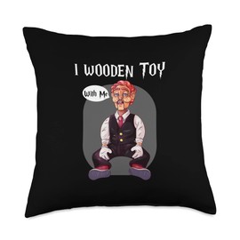 I Wooden Toy With Me Creepy Ventriloquist Dummy Throw Pillow