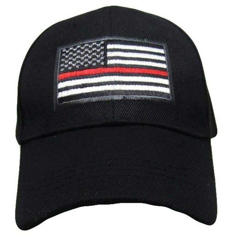 Trade Winds Black USA Thin Red Line Cap Low Profile