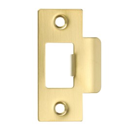PATIKIL 2-3/4" Door Lock Strike Plate,1 Pcs Stainless T Strike Deadbolt Strike Plate,Door Backplate for Interior Exterior Door Use(Large Hole), Gold