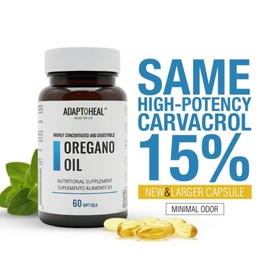 ADAPTOHEAL Oil of Oregano, 60 Softgel – Immune and Intestinal Support Supplement for Healthy Digestive – Formulated with Extra Virgin Olive Oil – Plant Based, Vegan and Non-GMO