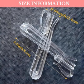 100 Pcs Clear Plastic Curtain Hooks for Drapes Adjustable Curtain Pleat Hooks Clips Ratchet System Pinch Pleat Drapery Hooks for Pleated Drapes 3.35inch, Door Curtain, Window Curtain