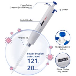 FOUR E'S SCIENTIFIC 1-10ml High-Accurate Single-Channel Manual Adjustable Variable Volume Pipettes