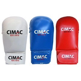 Cimac Competition Karate Mitts without Thumb - Junior, Blue - Protects Your Hands During Training and Sparring, Lightweight & Durable, with Injection-Moulded Foam Padding