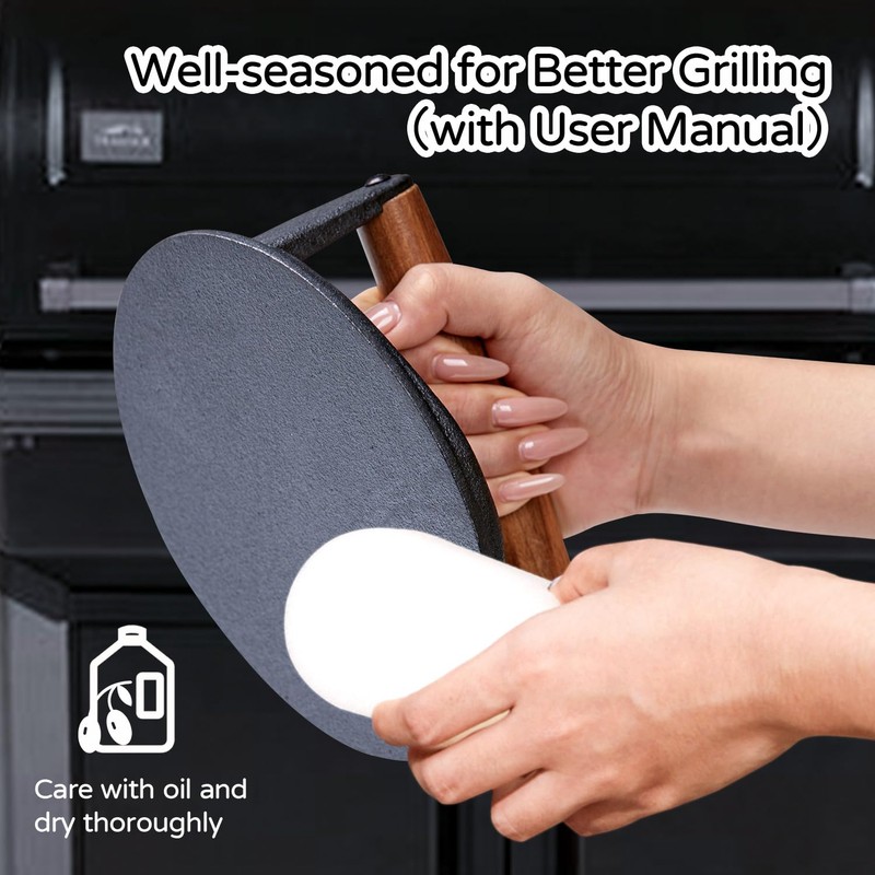 7 Inch Bacon Press, Heavy Duty Cast Iron Grill Press,