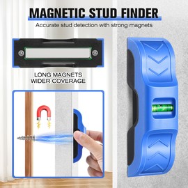 Gulfmew 2 Pcs Magnetic Stud Finder Tool with Level, Battery Free Stud Finder Wall Scanner with Powerful Magnets for Drywall and Wood, Accurate Stud Detection for TV Mounting, Shelves & Framing