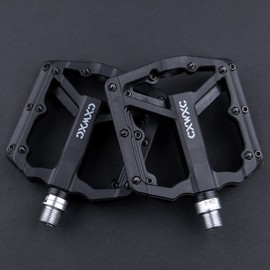 CXWXC Bicycle Pedals Flat Pedals Triple Shielded Bearings 9/16 Inch with Anti-Slip Pins for Road Bikes, Cross Bikes, MTB and More Left Right Set (CX-925)