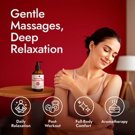 H'ana Relaxing Massage Oil - 200ml - 100% Pure Natural For Vanilla Body Oil Spa Quality, Calming, Sore Muscle Massage Oil with Moisturising - Men and Women