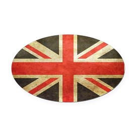 CafePress Vintage Union Jack Oval Car Magnet, Euro Oval Bumper Magnet