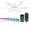 Ceiling Fans with Lights, 51 inch Modern White Low Profile