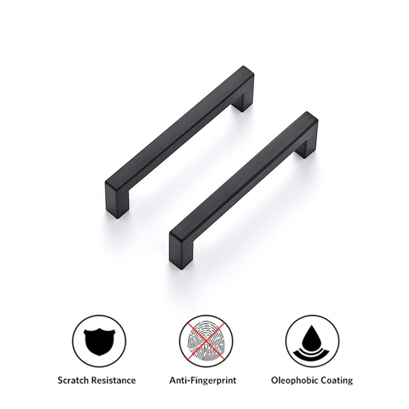 Ravinte 30 Pack Square Bar Kitchen Cabinet Handles Matte Black
