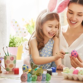 AKTOUR Small Christmas Ornament Easter Centerpiece Easter Bunny Tabletop Decor Decorations for Home Easter Easter Eggs Decorations Desktop Ornament Animal Garden Sculptures (A, One Size)