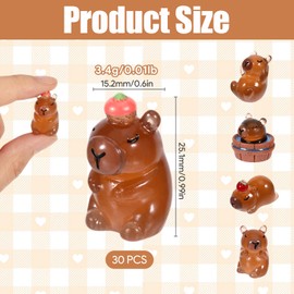 30 Pcs Capybara Party Favors Mini Capybara Figures Glow in The Dark Luminous Gifts Colorful Tiny Resin Figurines Desktop Tabletop Outdoor Craft Decor for Garden Accessories Birthday Decorations