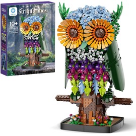 Sillbird Flower Owl Building Set for Adults and Teens, Buildable Floral Animal Model Kit for the Home Decor & Office Display, Birthday Gift Toys for Women Girlfriend Kids age 10 Years and up(1215 Pcs)