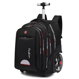 GUANGJUYUAN Rolling Backpack for Adults, 22 Inch Backpack with Wheels for Business, College Student and Travel Commuter, Waterproof Wheeled Backpack (black)
