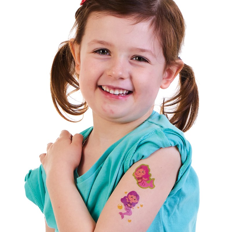 Baker Ross FX794 Mermaid Tattoos - Pack of 80 Kids