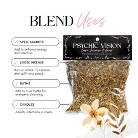 CIRCE Loose Herb Incense Psychic Vision Aromatic Blend - for Ritual Practices, Amulet Bags, Candle Magic or Loose Incense -Unlock Hidden Knowledge, Clarity & Insight - Mugwart, Rosemary & Sage - 1oz