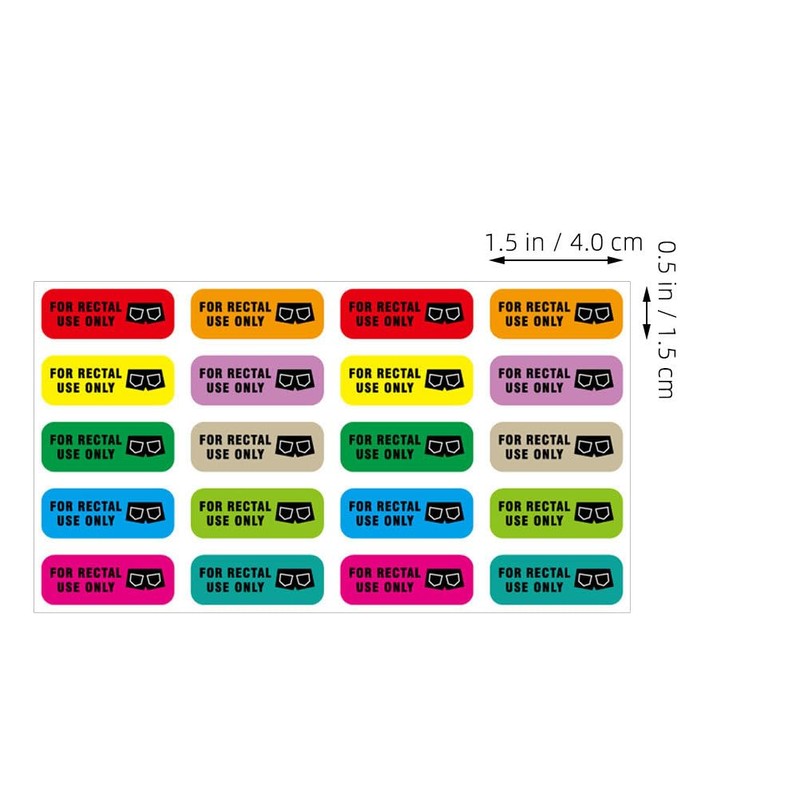 Lurrose Rectal Use Only Stickers 20 Sheets Party Decorations Funny