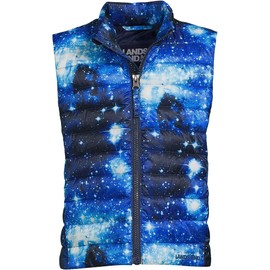 Lands' End Kids ThermoPlume Vest Blue Galaxy Space Kids X-Large
