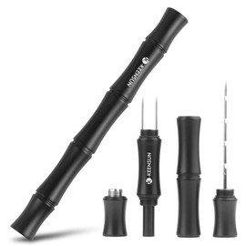 KEENSUN 3-in-1 Cigar Punch Tool Set with Cigar Punch(8mm), Cigar Draw Enhancer Cutter and Twin Nubber (Black)