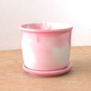Flower Pot Saucer Set, Pink Marble, Stylish, Pottery, Mino Ware