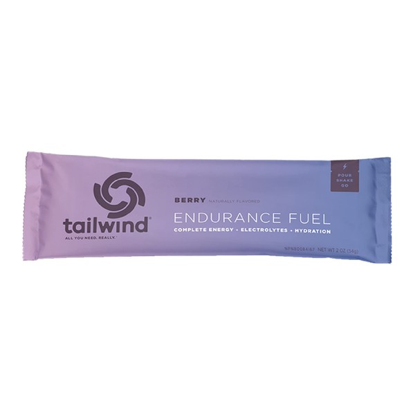 Tailwind Nutrition Endurance Fuel, Grab-and-Go Hydration Drink Mix with Electrolytes, Non-GMO, Free of Soy, Dairy, and Gluten, Vegan, Berry, Pack of 12