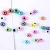 HERZWILD 300pcs Flat Round Evil Eye Beads Acrylic Lucky Eye