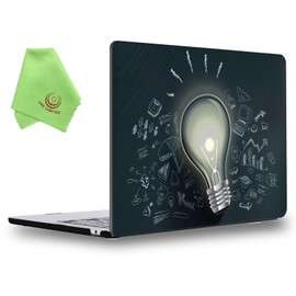 UESWILL Compatible with MacBook Air 13 inch M4 M3 M2 Case 2022 2023 2024 2025 Model A3240 A3113 A2681 with Touch ID, Pattern Hard Shell Case Cover for MacBook Air 13.6 + Microfiber Cloth, Bulb