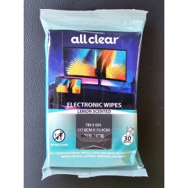All Clear Electronic Wipes Lemon Scented Sealed