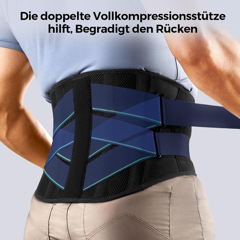 FREETOO Back Support Belt with 7 Metal Supports, Comfortable Back