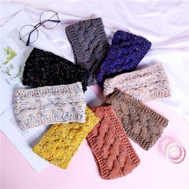 Autumn Winter New Wide Knit Beanie Sports Headband, Simple Trendy Sporty Hair Accessory Free Size/Pink 5ea