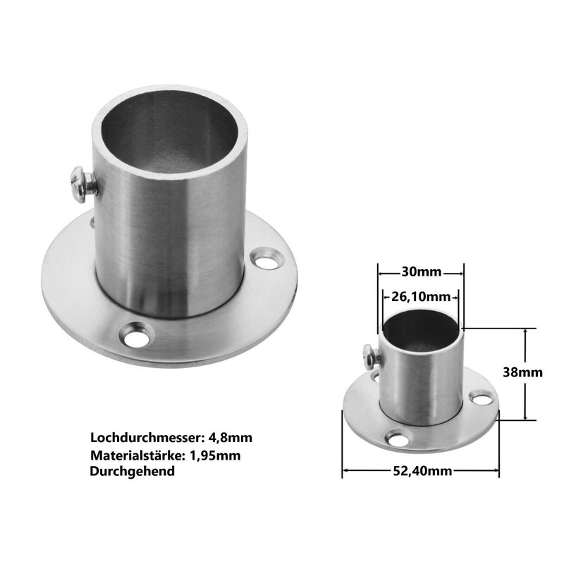 Stainless Steel Wall Plate Wall Mount Flange Bearing Round Pipe