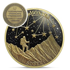 Original Nine Month Sobriety Coin - Hope Star 9 Month AA Coins - Recovery Addiction NA AA Chips and Medallions - Celebrate Clean 1-12 Months Narcotics Alcoholics Anonymous Gifts for Men Women