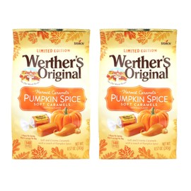 Werther's Original Pumpkin Spice Harvest Caramels - Pack of 2-8.57 oz Bags - Harvest Caramels - Delicious Fall Flavor - Perfect for Sharing with Friends - Individually Wrapped to Ensure Freshness