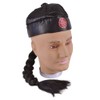 Black Chinese Hat with Pigtail - 1 Pc, Oriental Design