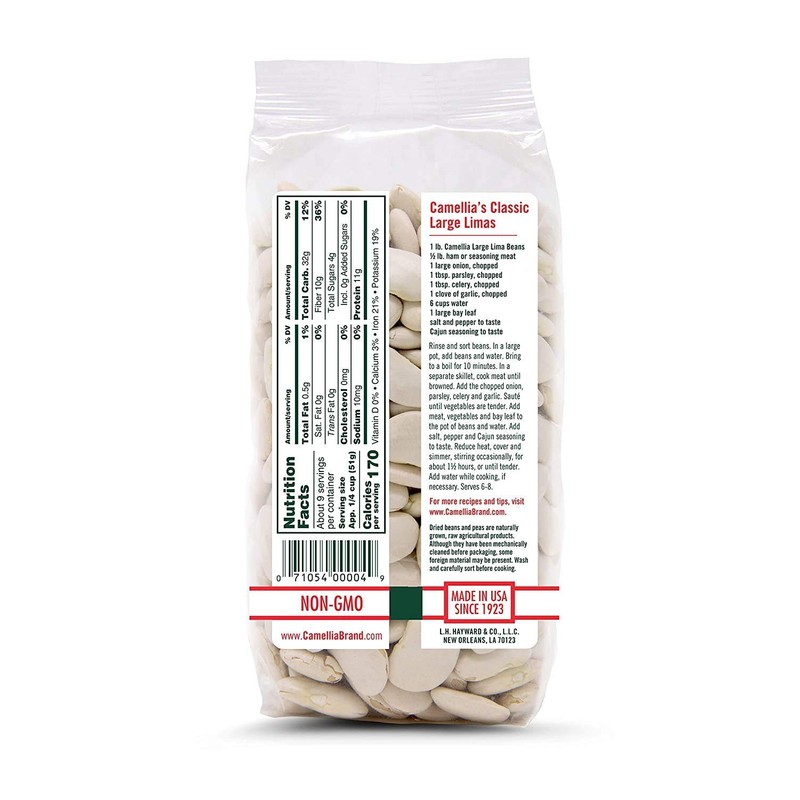Camellia Brand Dried Large Lima Beans, 1 Pound (6 Pack)