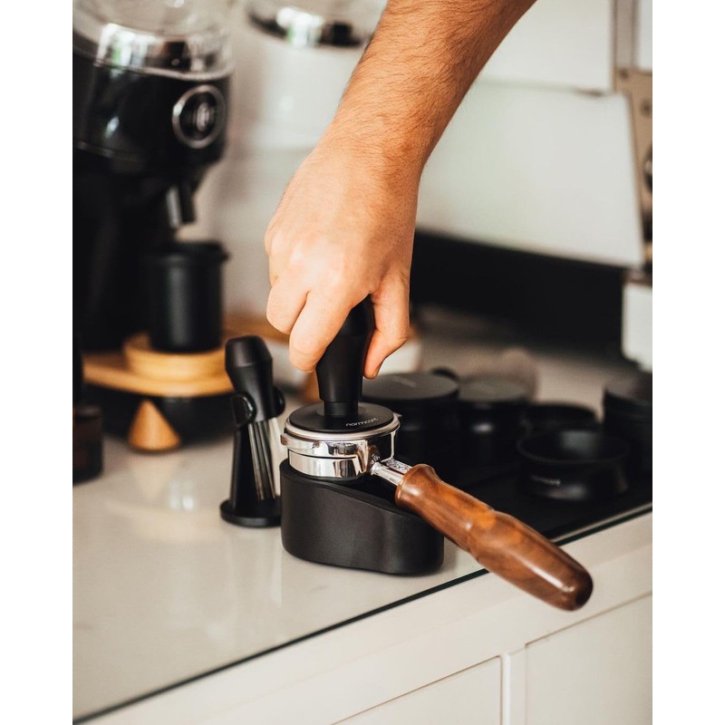 Normcore Coffee Tamper with Base Ripple 58.5 mm - Titanium