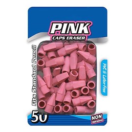 PowerTRC Pack of 50 Eraser Caps For Pencil, Erasers for Kids, Pencil Eraser, Pencil Erasers Toppers, Pink Eraser Top, School Supplies, Pencil Top Erasers