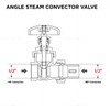Midline Valves 6I834 Steam Radiator Gate Valve; Air Vent Temperature