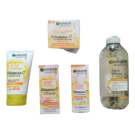 Garnier Kit Aclara Express 5 Piezas: Agua Micelar En Aceite De Argan