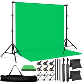 Green Screen Backdrop Kit, 10x8.5ft Photo Background Stand, Photo Booth Props Adjustable Photography Background Stand for Photoshoot, Projector Screen, Movie Screen, Parties, Events, Decoration